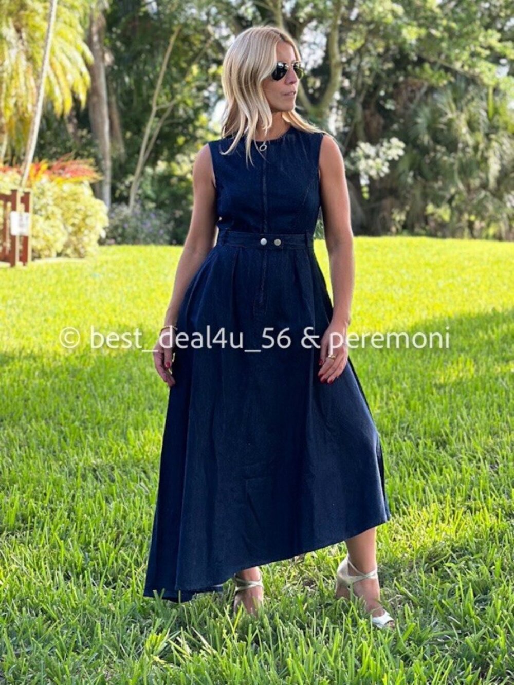ZARA NWT WOMAN ZW COLLECTION ASYMMETRIC DENIM DRESS BLUE | 9632/256 Size XS/S